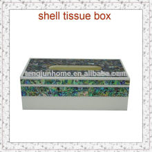 CPA-TB02 New Zealand Paua Shell Rectangle Tissue Box with shell mosaic